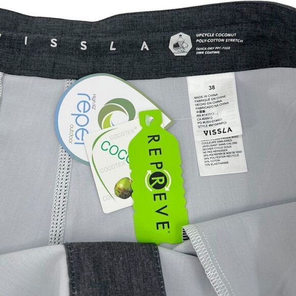 NEW Vissla Men's The Point 19.5" Boardshorts Gray/Blue Size 38x8 - Picture 9 of 14